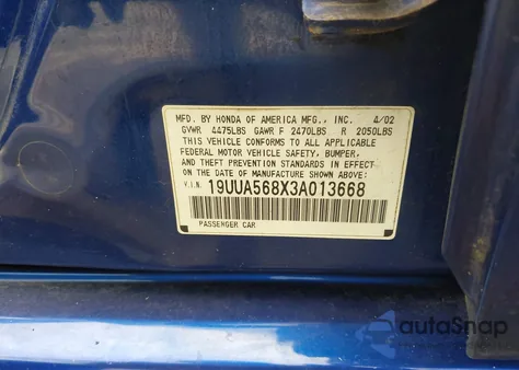 2003 Acura Tl 3.2 Type S z USA, uszkodzony, nr VIN 19UUA568X3A013668